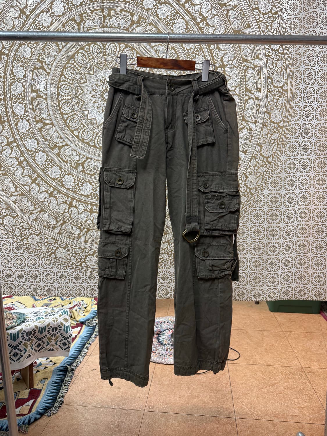 빈티지 여성 벨티드 포켓 카고팬츠 (Z1020) 상품이미지3