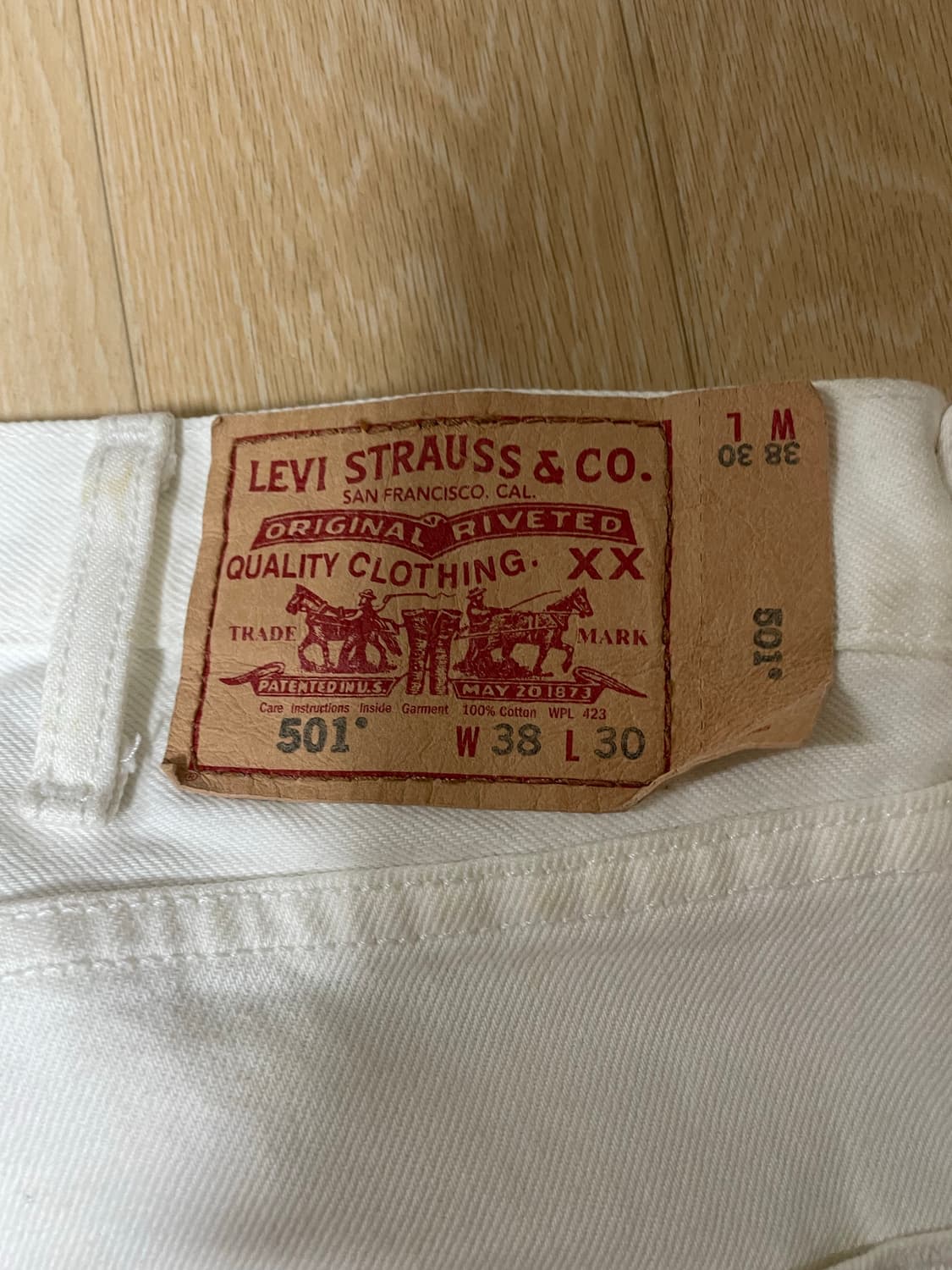 ‼️레어‼️Levi’s 501 화이트데님 38사이즈 빅사이즈 상품이미지5