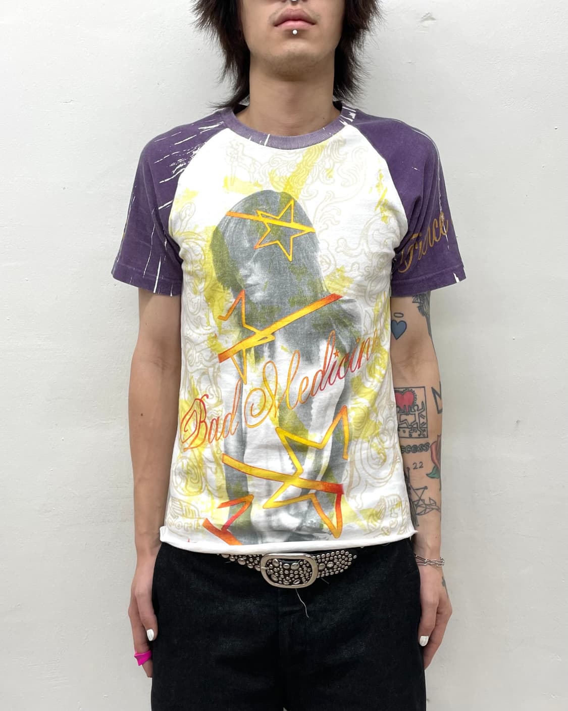 Retro Girl Star Purple T-shirt 상품이미지1