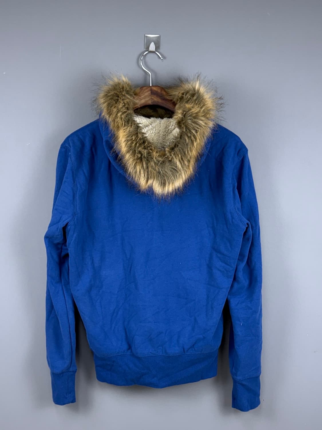 후아유 울프죠 쉐르파 후드집업 블루 E29 상품이미지3