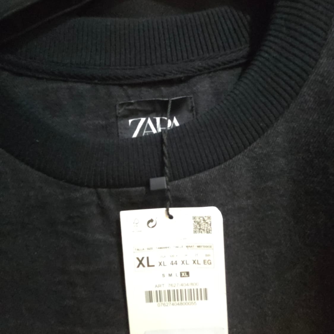 자라 블랙 데미지 워싱 반팔 티셔츠 XL 상품이미지2