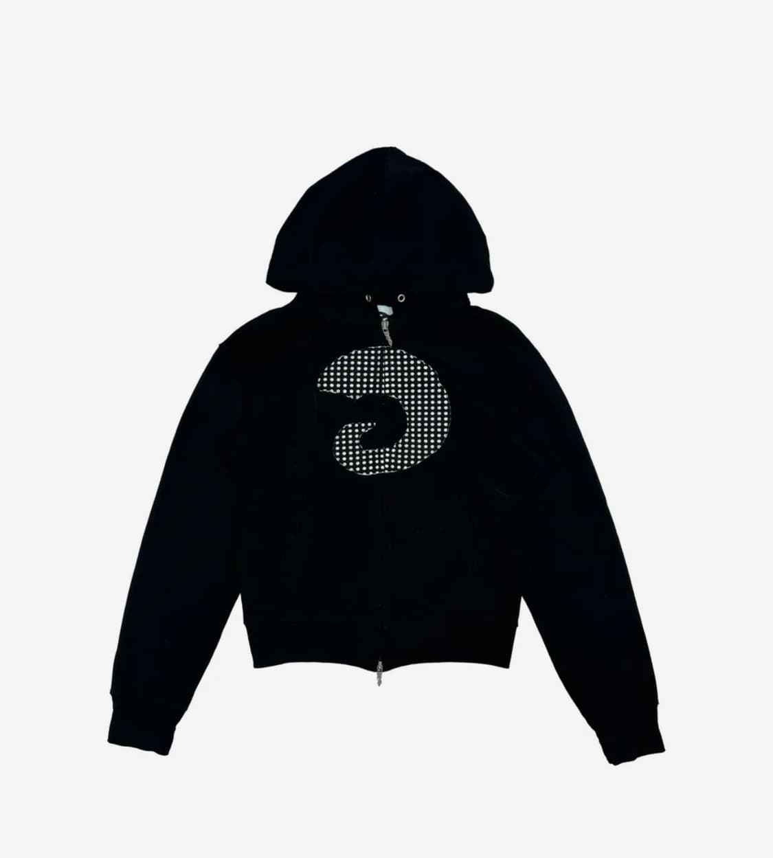 탄산마그네슘 아플리케 후드집업 블랙 상품이미지1