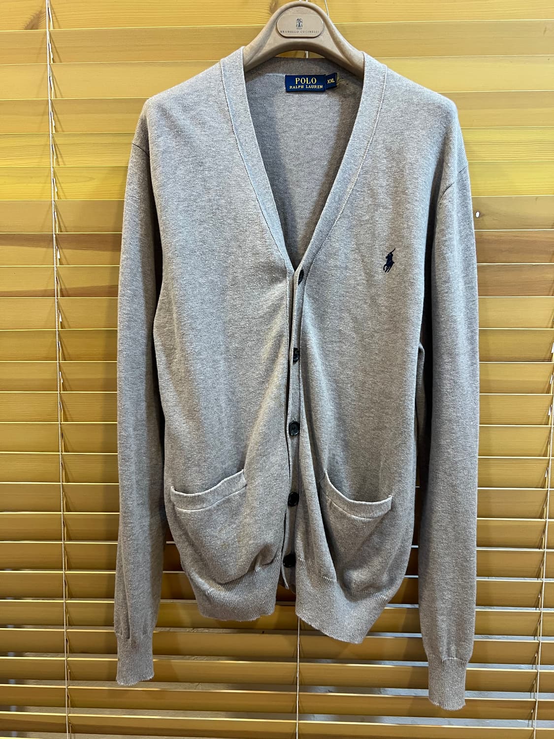 폴로랄프로렌 남성 오트밀베이지 브이넥가디건 니트가디건 상품이미지2