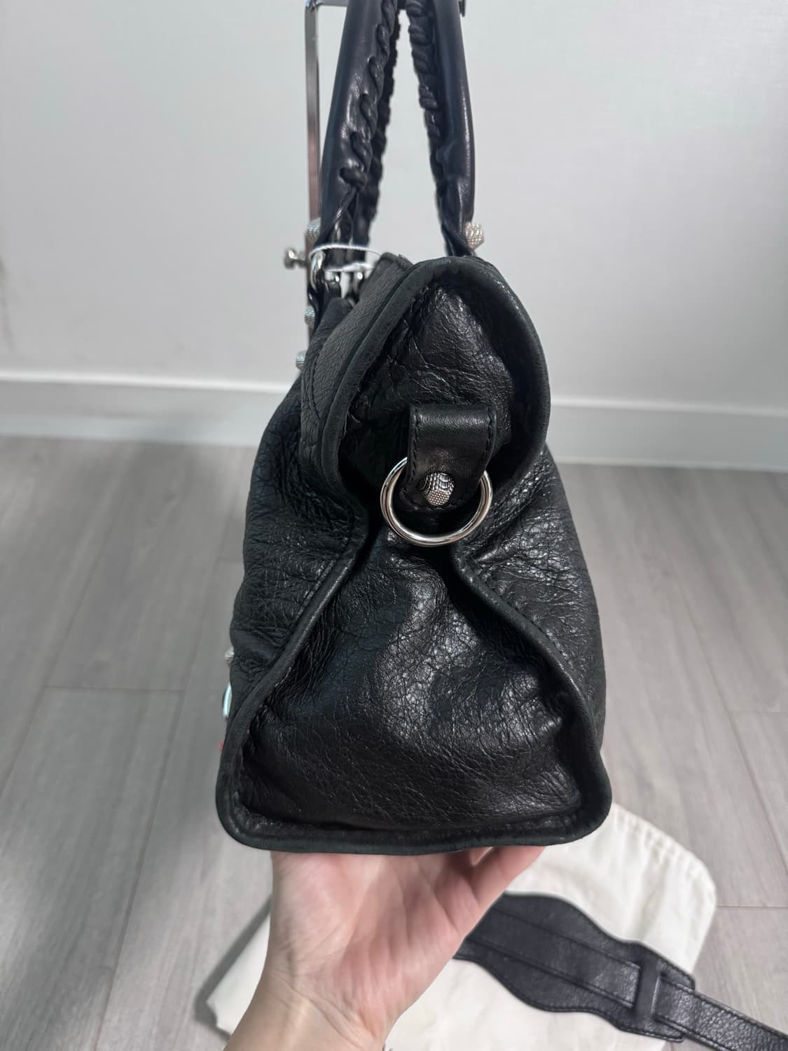 Balenciaga 발렌시아가 모터백 시티백 은장 블랙 스몰 상태 A- 상품이미지8