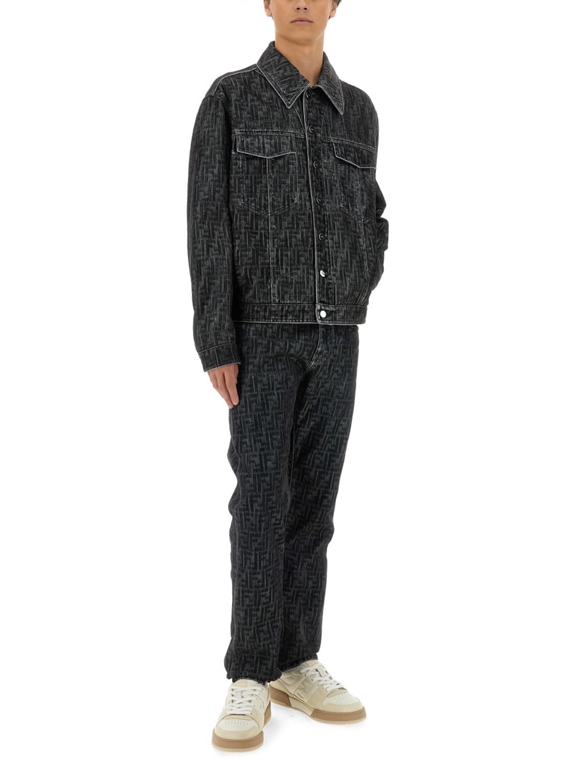 (A+/48) / 펜디FF로고 벨벳 블랙 데님 자켓 상품이미지10