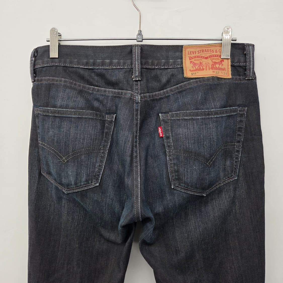 리바이스 511 블랙 워싱 데님 팬츠 허리 32in 상품이미지7