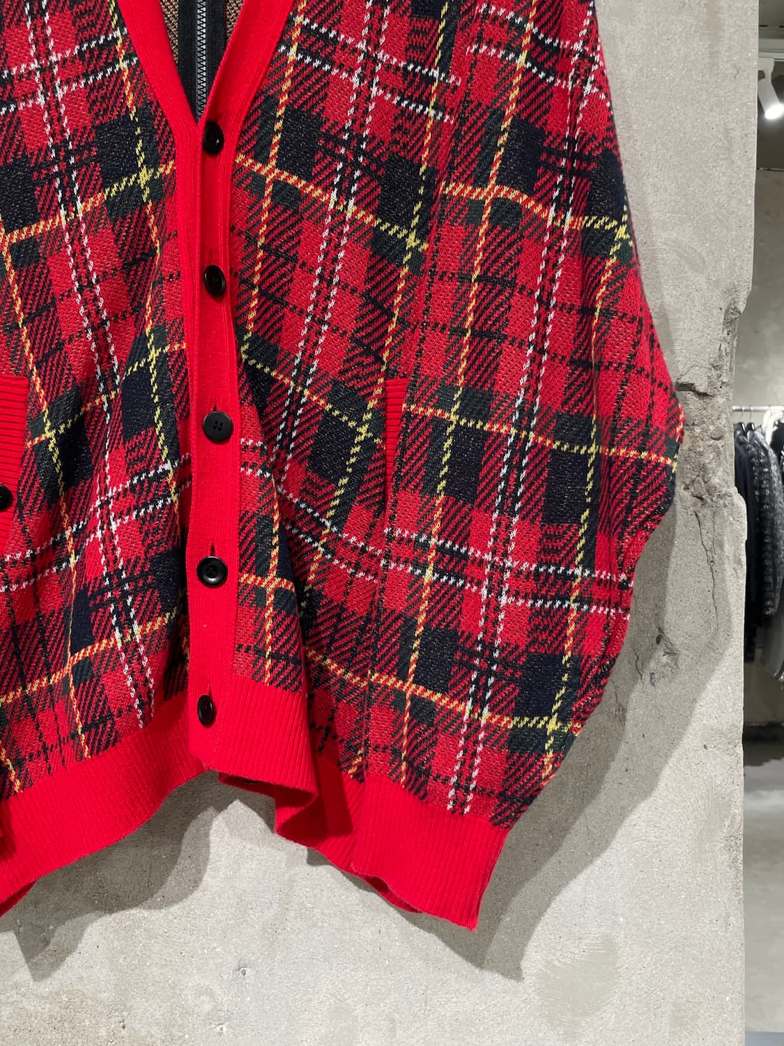 언더커버 레드 플레이드 체크 버튼 가디건 상품이미지5