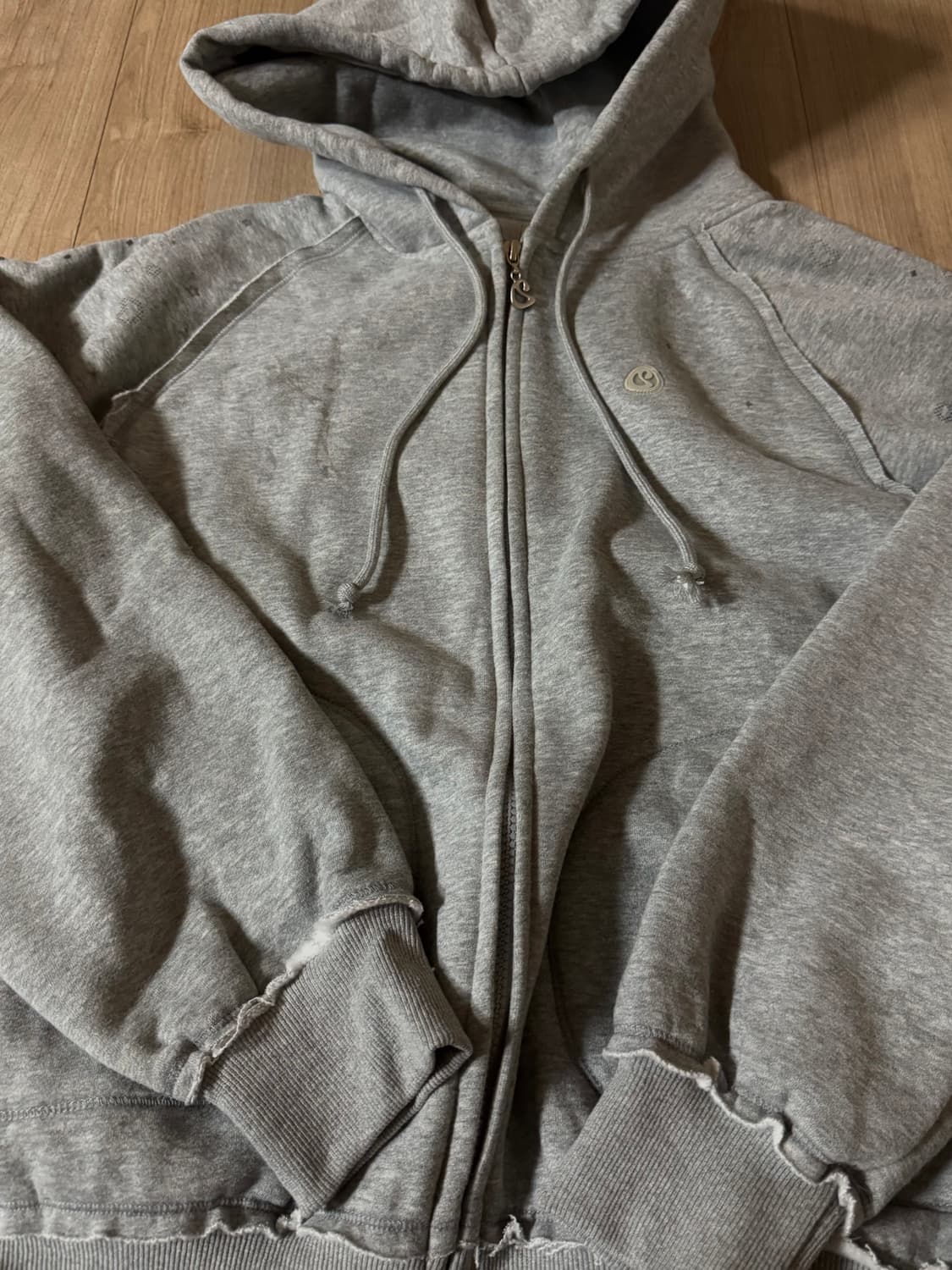 코이세이오 트윙클 후드집업 멜란지그레이 상품이미지2