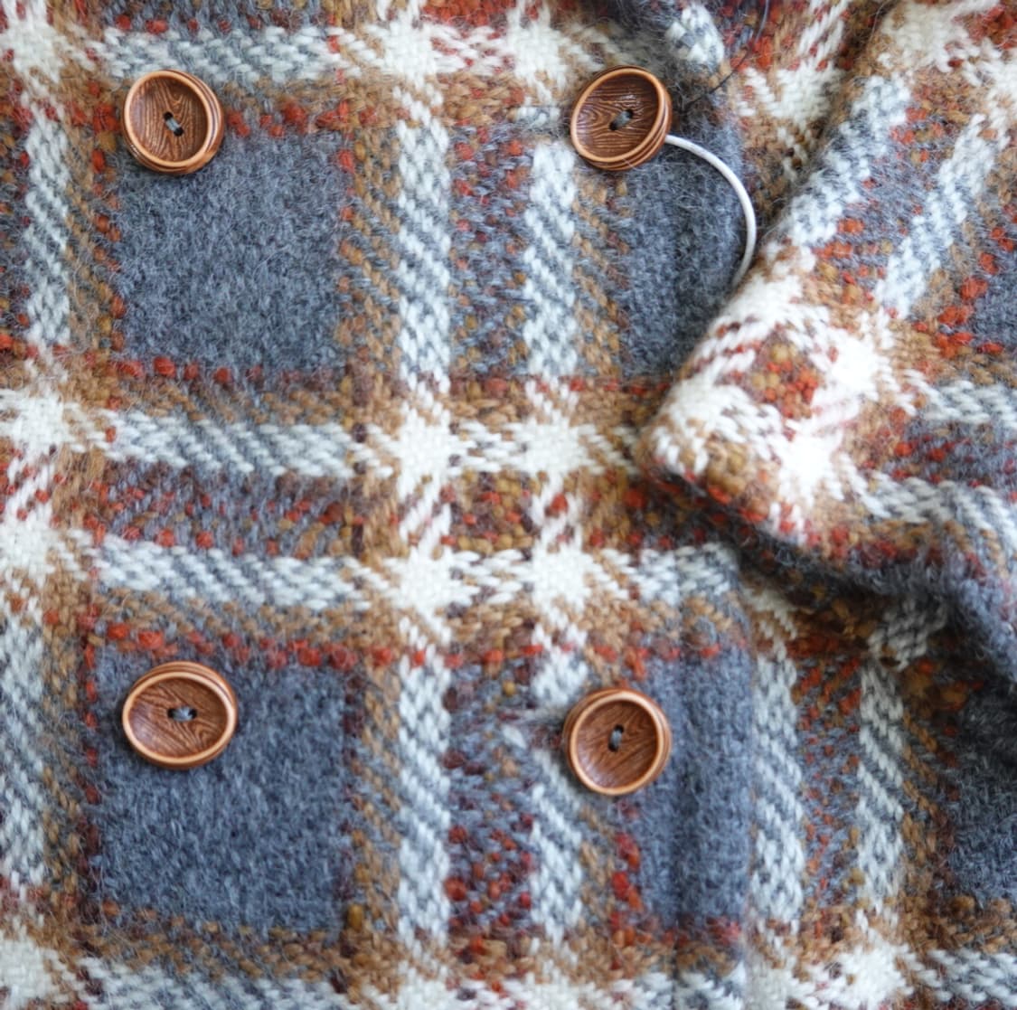 빈티지 울 체크 더블 코트 여성 1856 상품이미지7