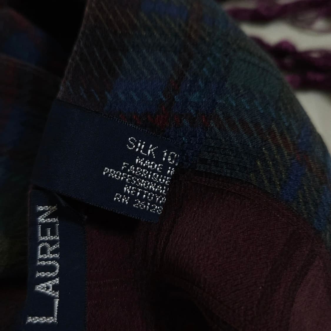 남녀공용)POLO 폴로 랄프로렌 실크100% 머플러 체크 패턴 상품이미지5