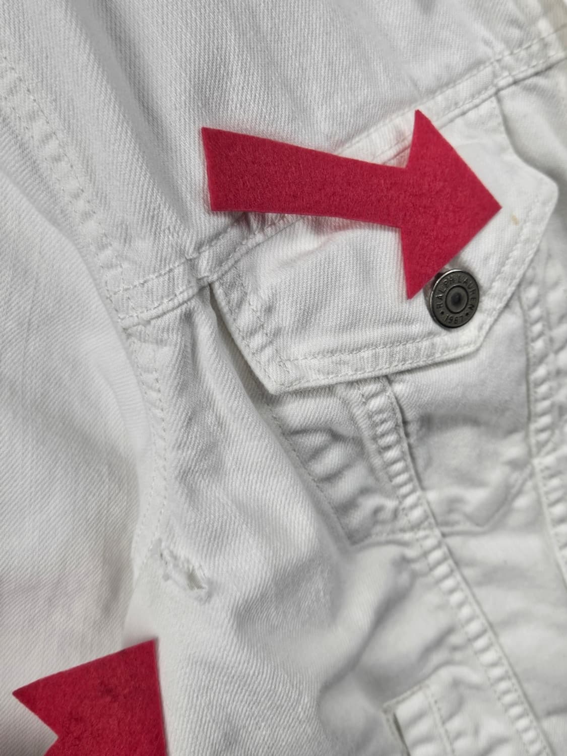 폴로랄프로렌 화이트 데님 트러커 자켓 ( XL ) / 11812 상품이미지5
