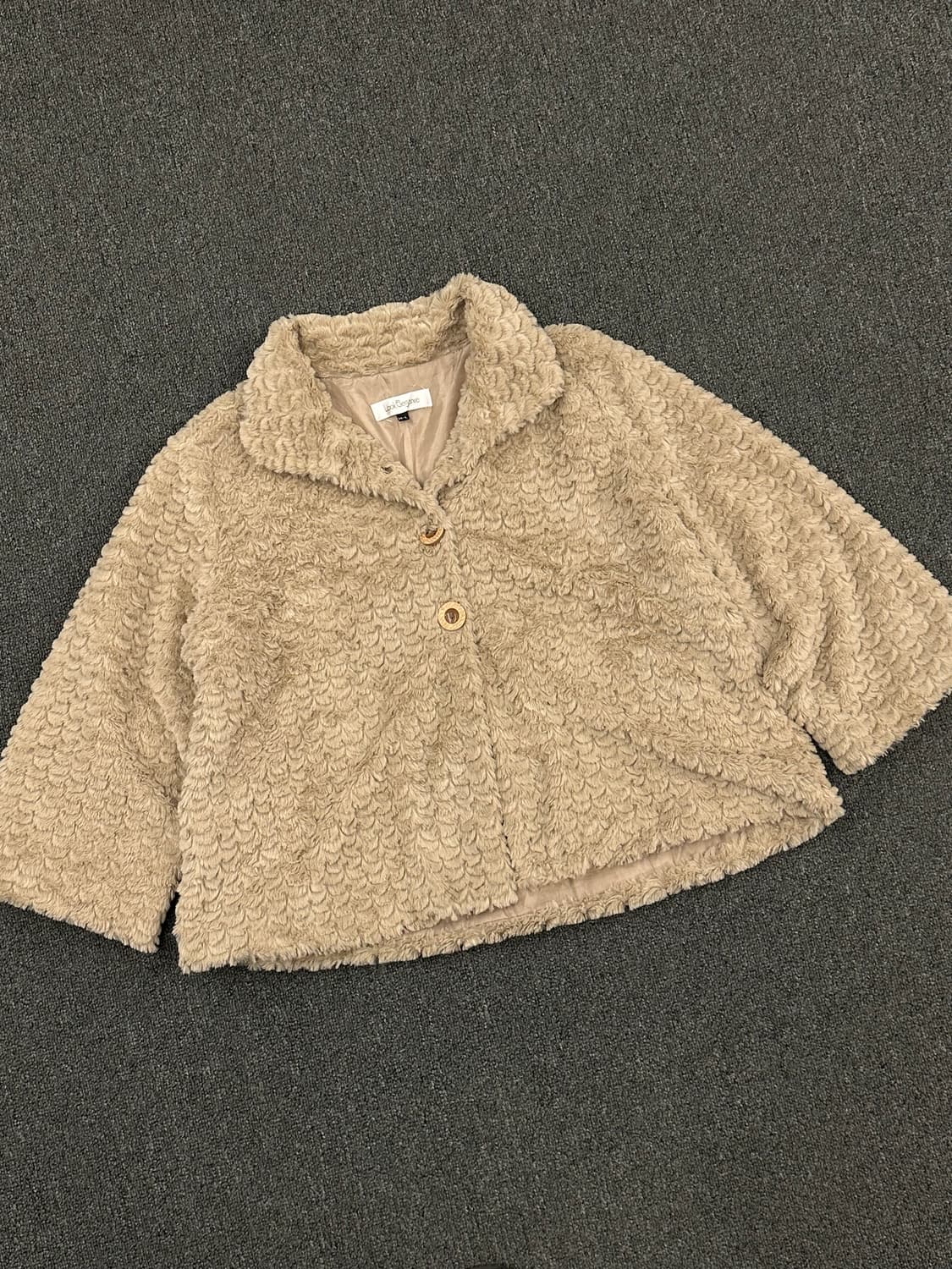 ML)Japanese vintage 여성 베이지 퍼 자켓 상품이미지1