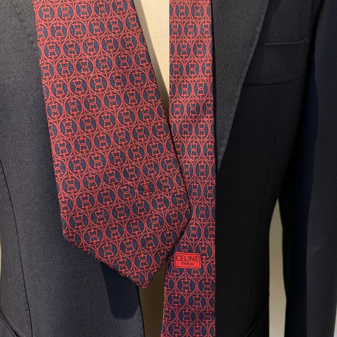셀린느(CELINE) 심플로고 기하학적패턴 명품넥타이 A+등급 8.9cm 상품이미지2