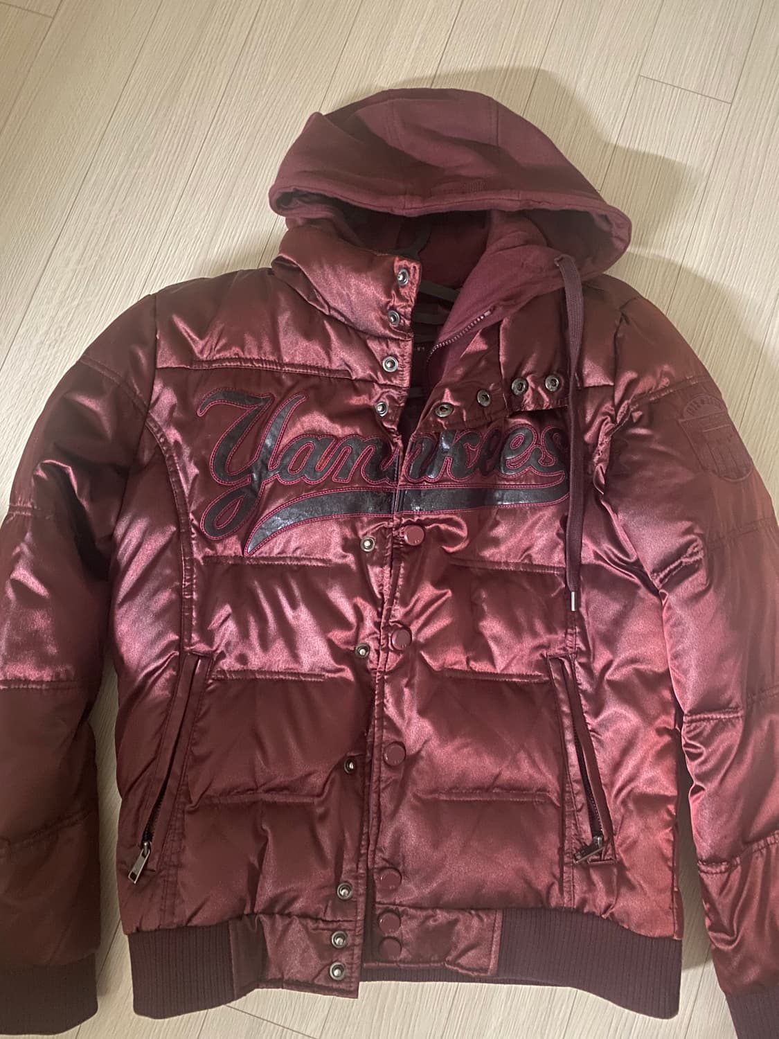 엠엘비 버건디 후드 패딩 상품이미지1