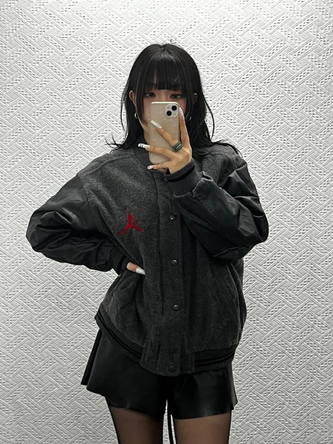 나이키 조던 희귀 올드스쿨 레트로 소가죽 바시티 자켓 100 C10870 상품이미지1