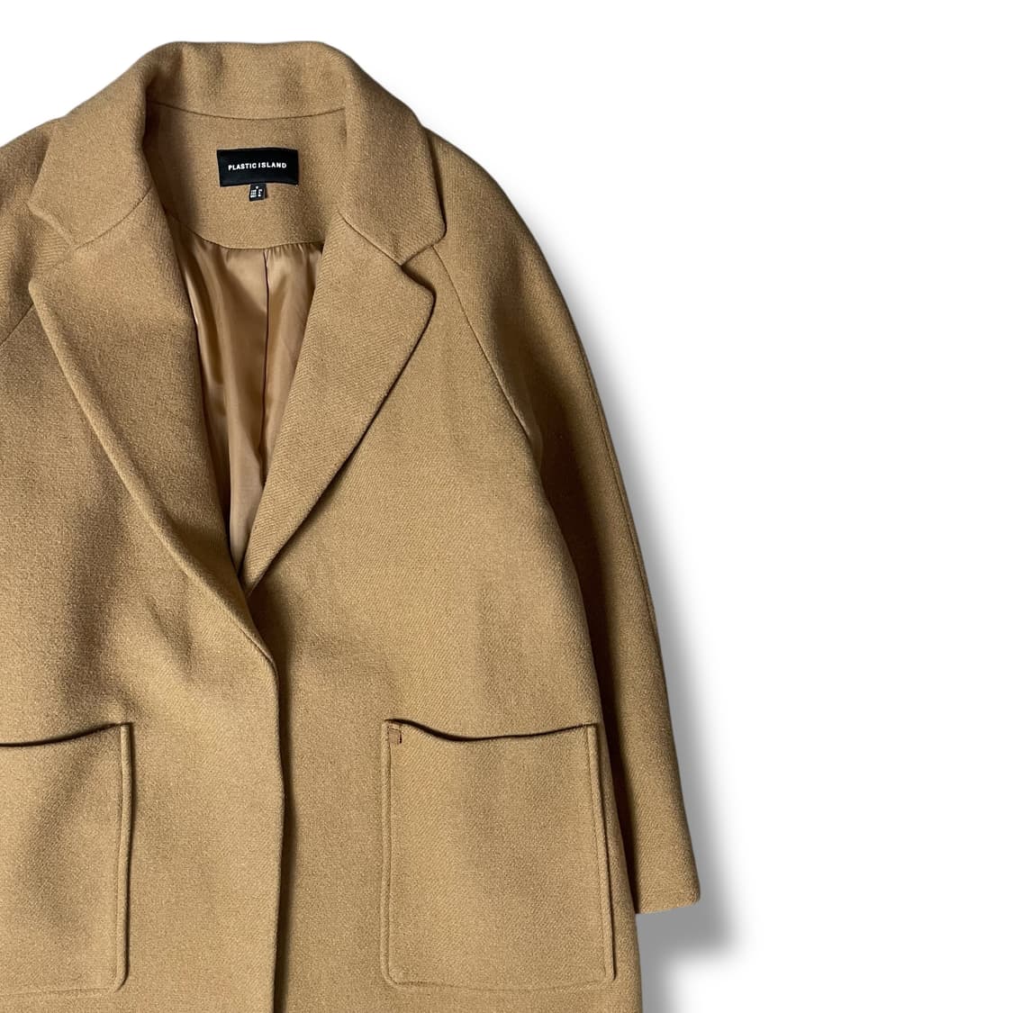 플라스틱 아일랜드 카멜 혼방 투포켓 코트 M 상품이미지3