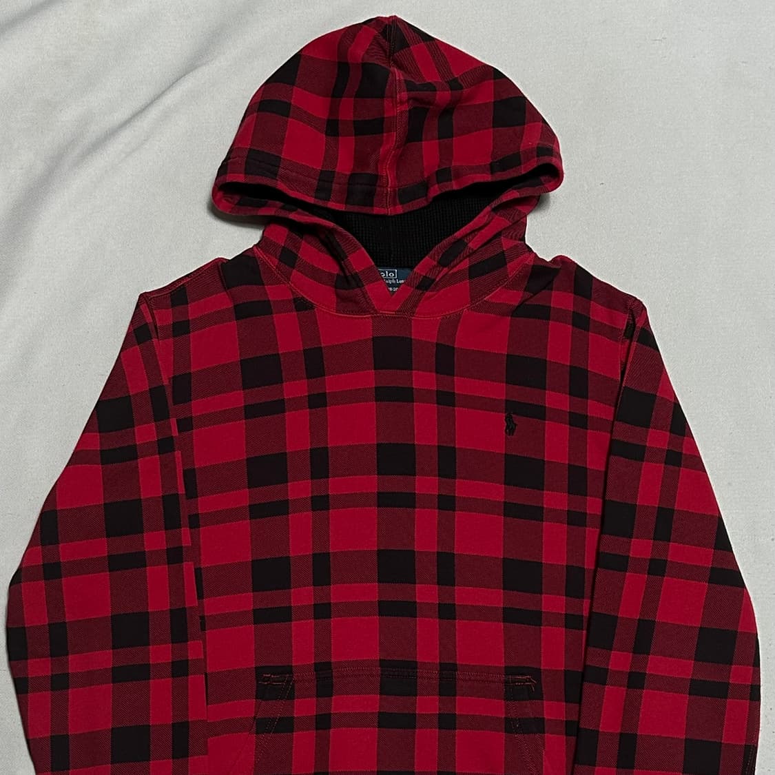XL 폴로랄프로렌 피그먼트 타탄체크 후드티 상품이미지1