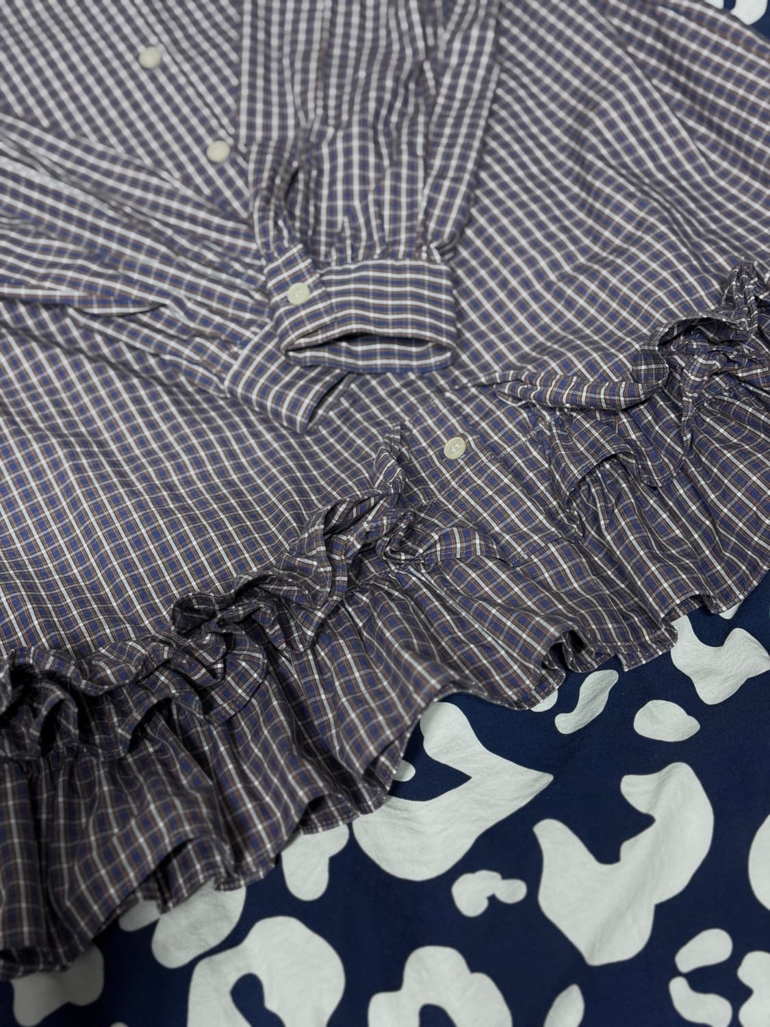 호쿠스포쿠스 Plum Check Trimming Shirt Dress 상품이미지8