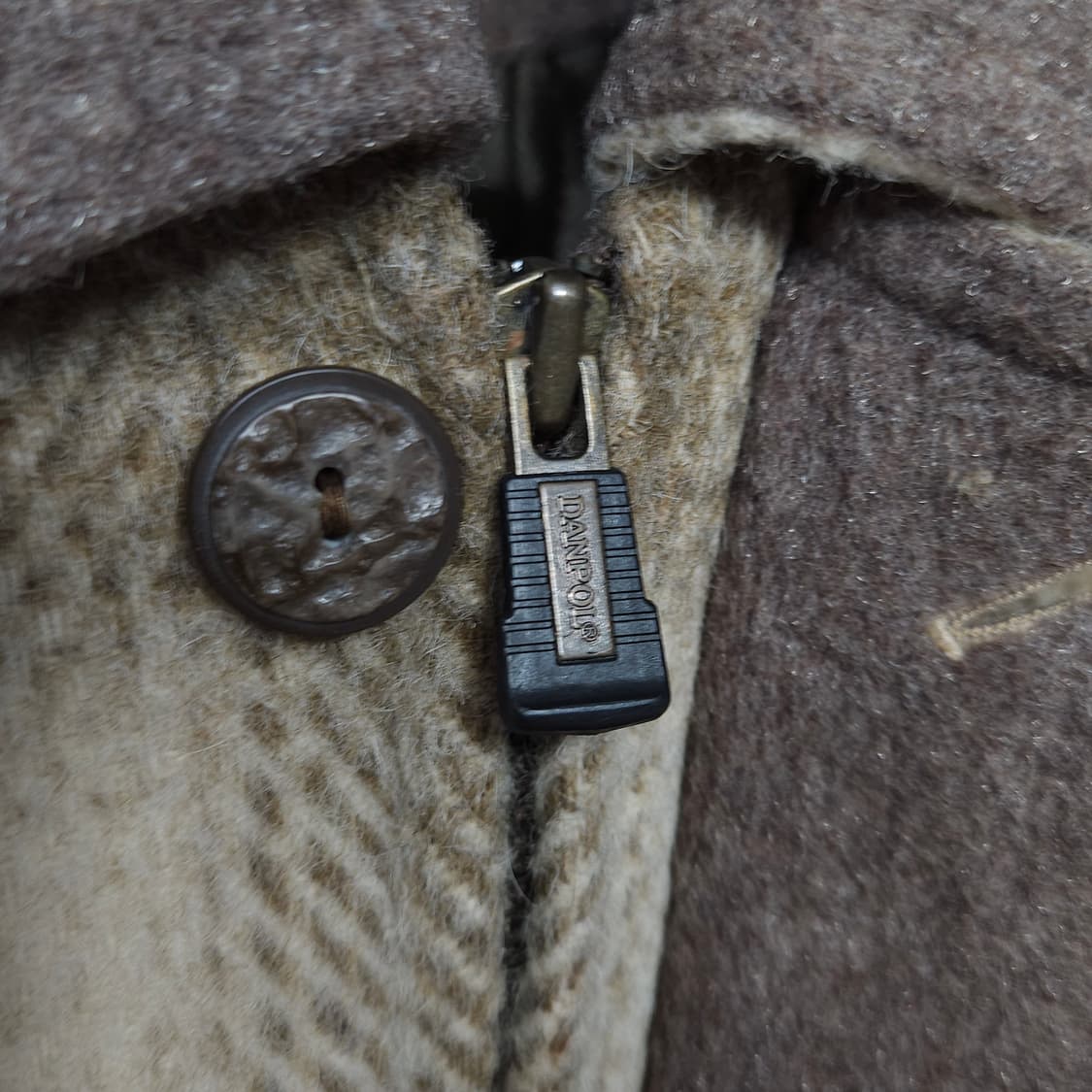 95 ) 백화점용 댄폴 두툼한 울 체크 블루종 상품이미지4