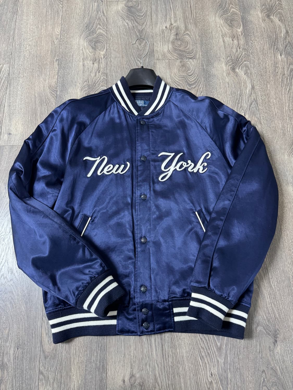 L 폴로 x mlb 초판 뉴욕 양키스 바시티 블루종 자켓 네이비 상품이미지1