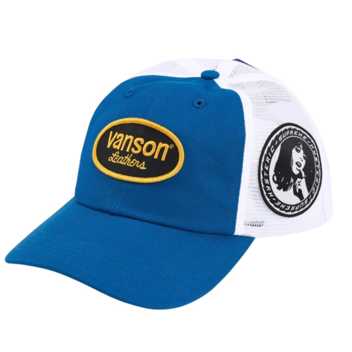 슈프림 x 밴슨 x 히스테릭글래머 레더 메쉬캡 블루 상품이미지2