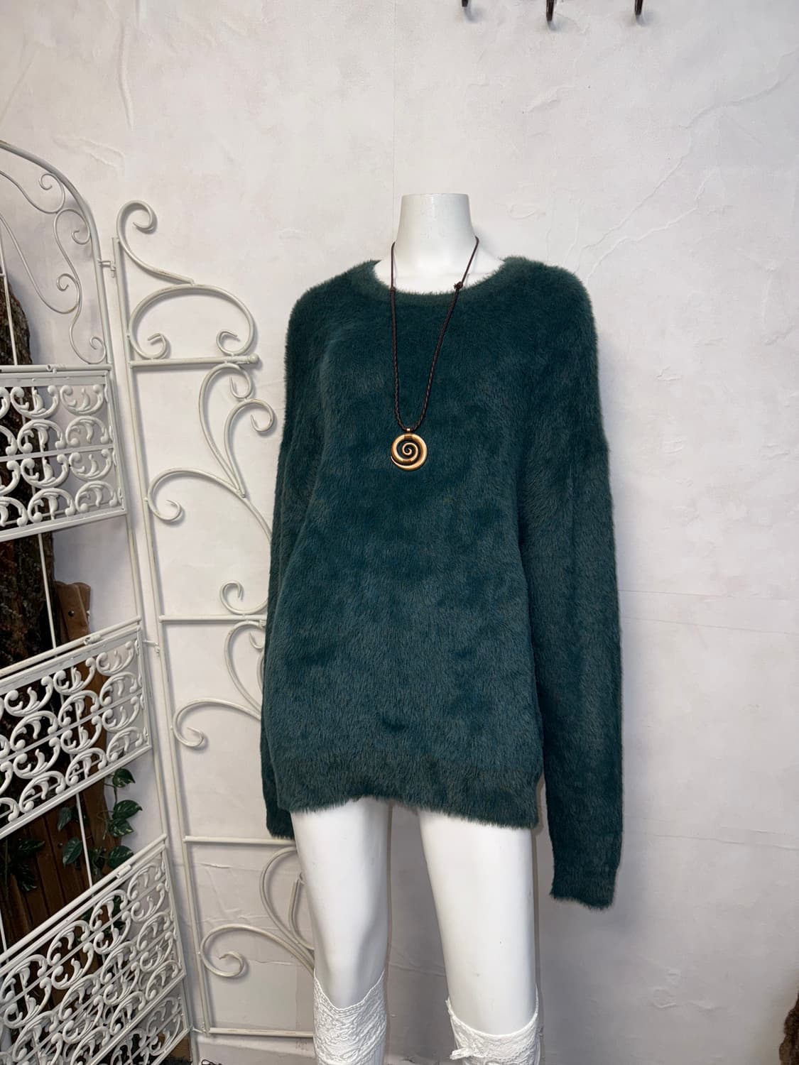 NOMANUAL CROPPED HAIRY KNIT - FOREST L 상품이미지2