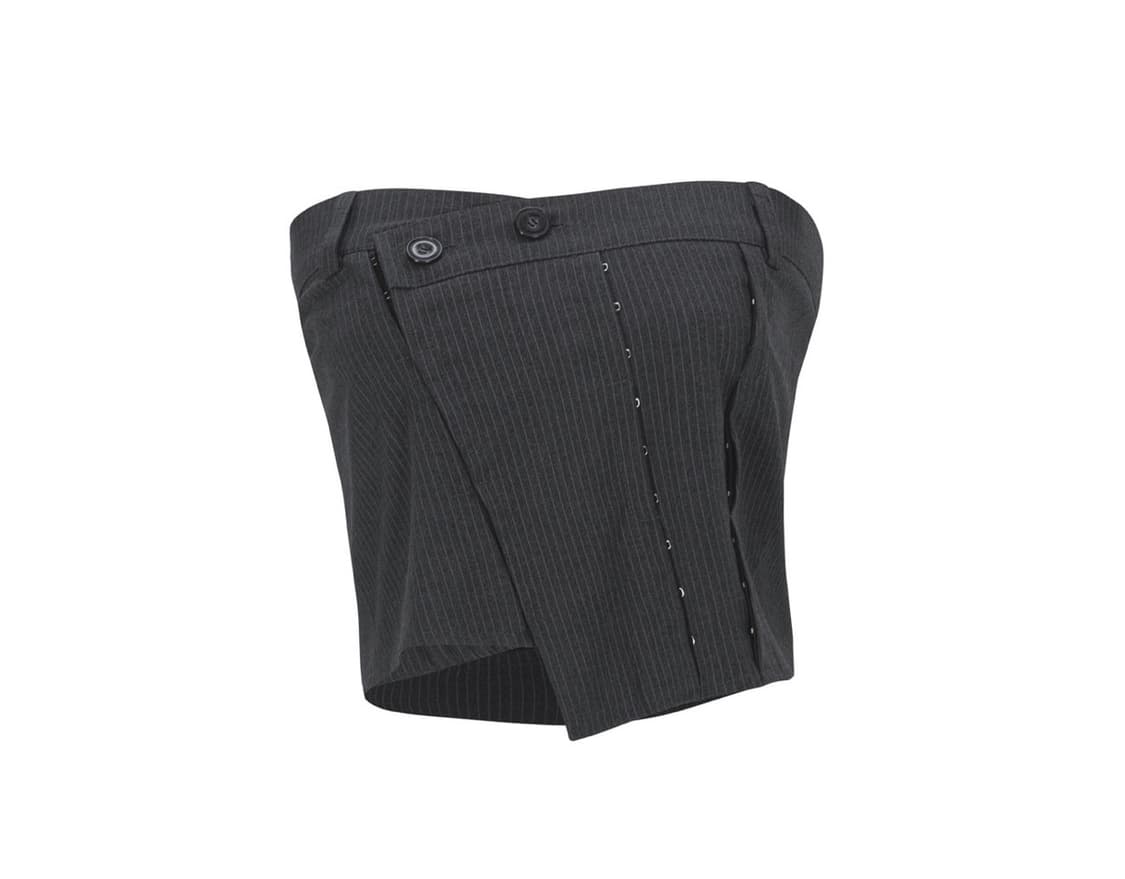 보헤미안서울 HOOKED FLAP BUSTIER, STRIPE 차콜 상품이미지2