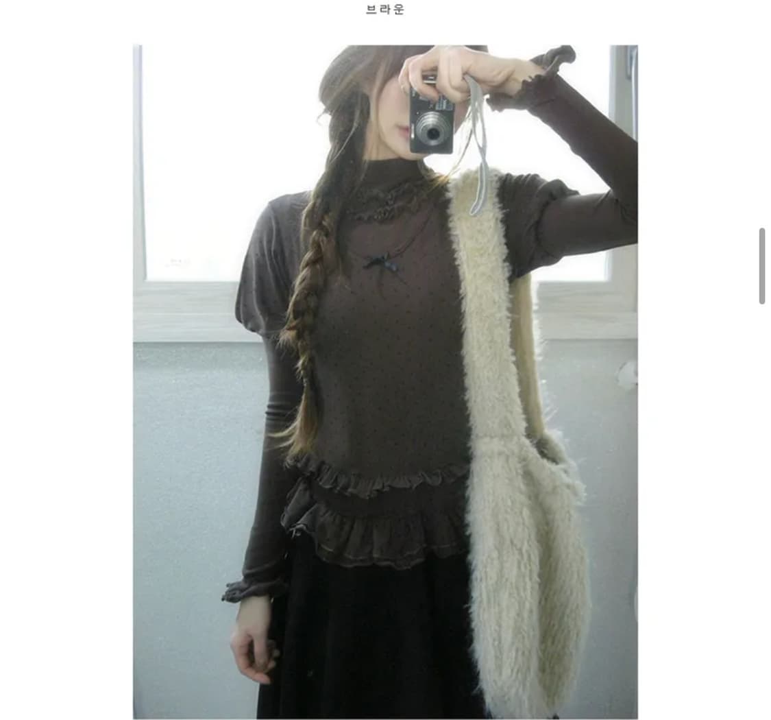 당일배송/새상품/라떼갸루) 오무트 에이블리 반팔+긴팔 레이어드 세트 상품이미지1