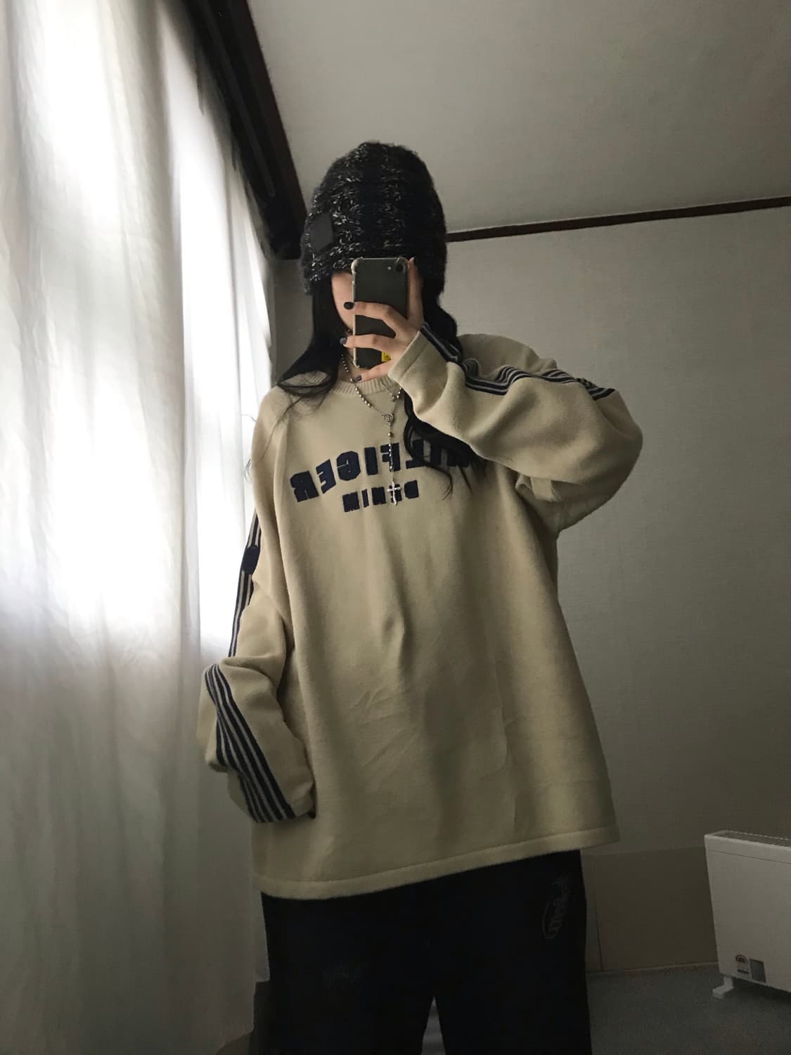 타미힐피거 베이지 오버핏 니트 상품이미지3