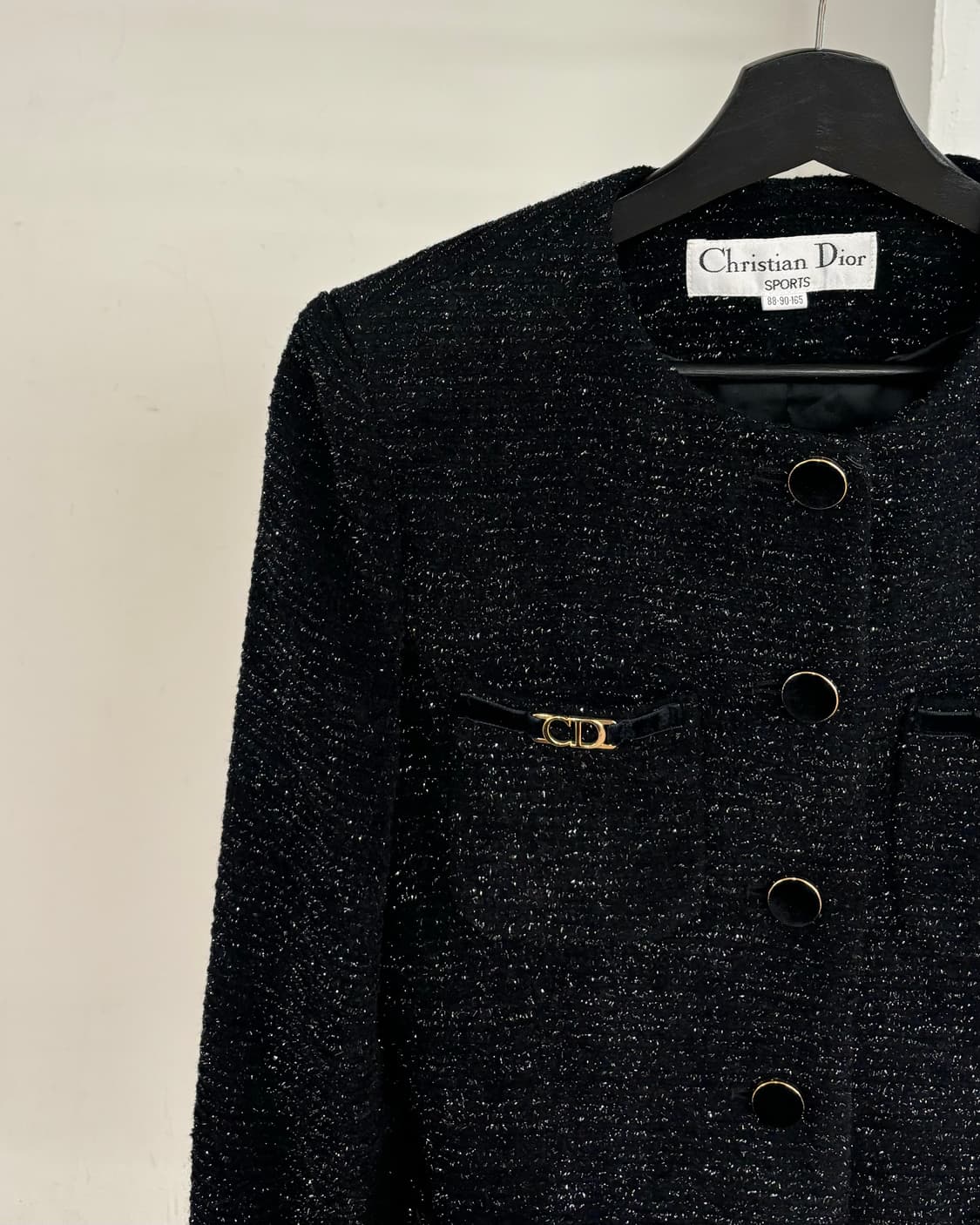 크리스찬 디올 블랙 트위드 금장 자켓 상품이미지3