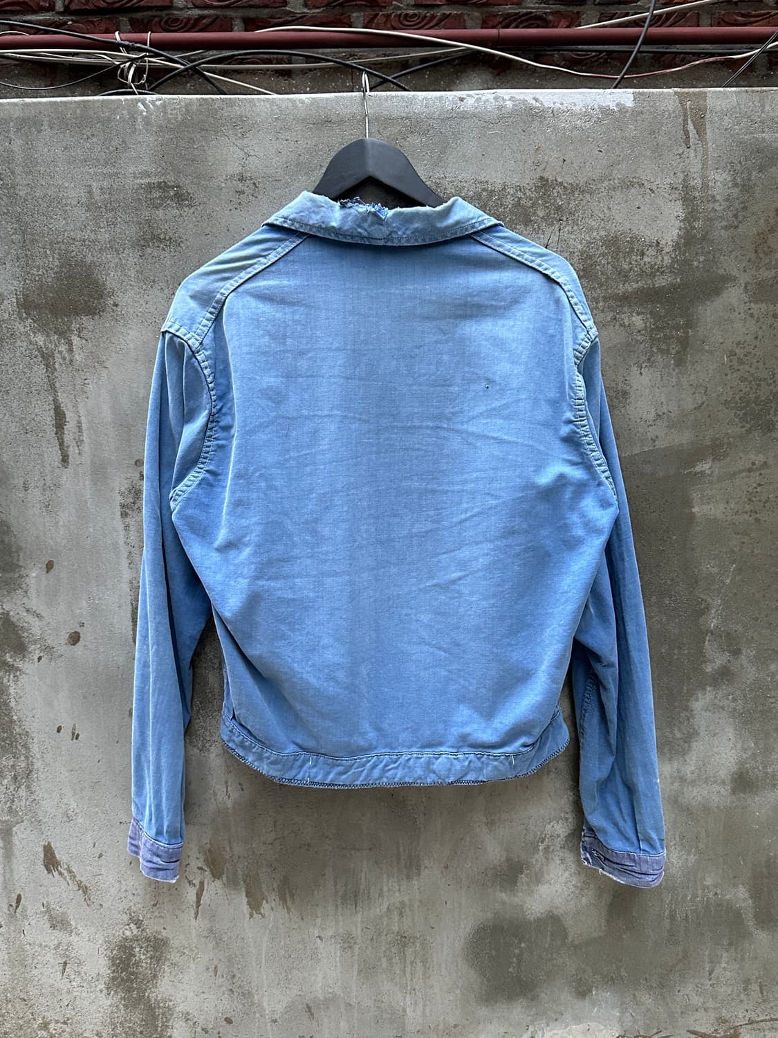 60's 프렌치 워크 자켓 크롭 하드에이징 자켓 상품이미지4