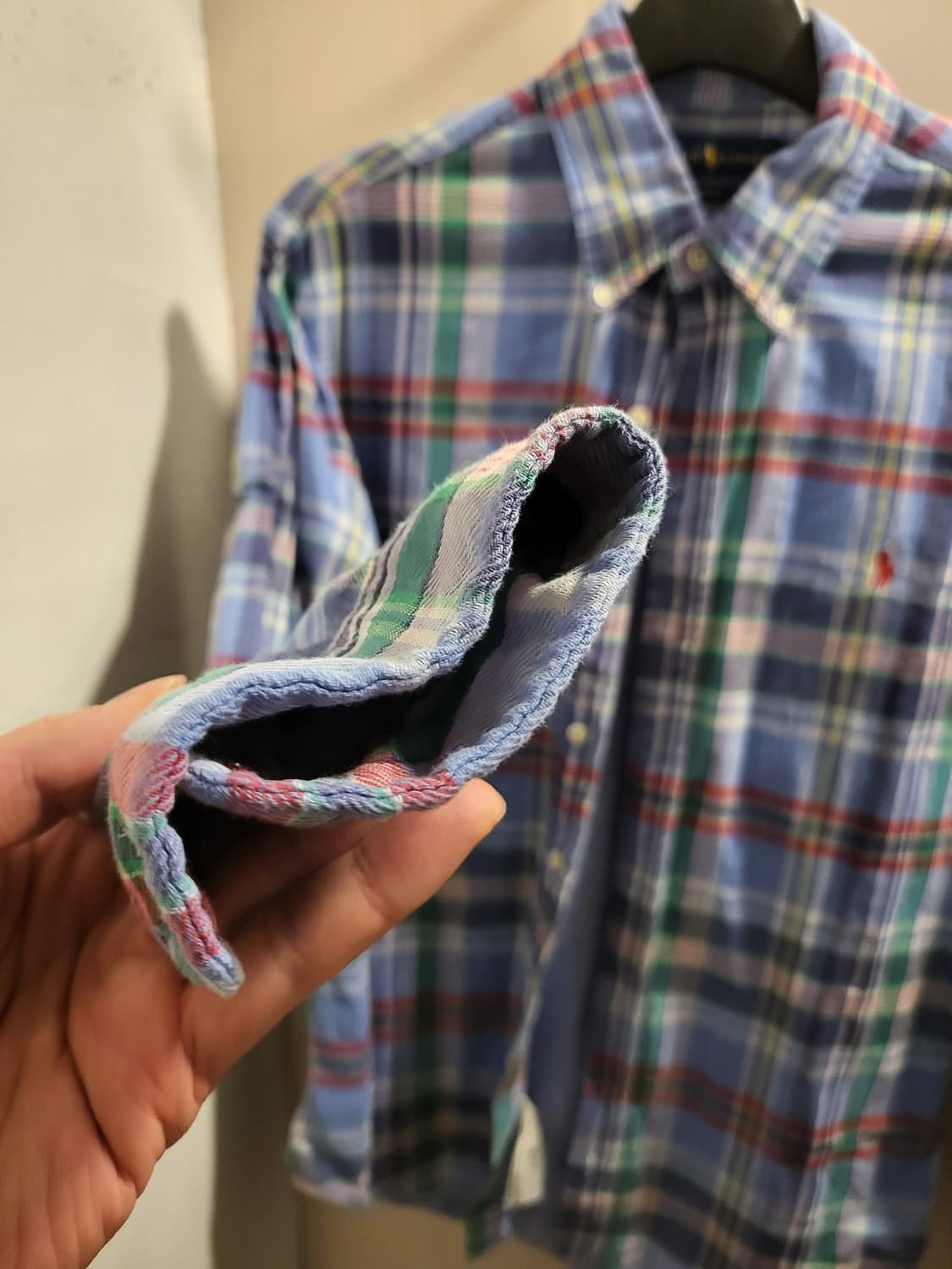 랄프로렌 슬림핏 체크 셔츠 상품이미지3