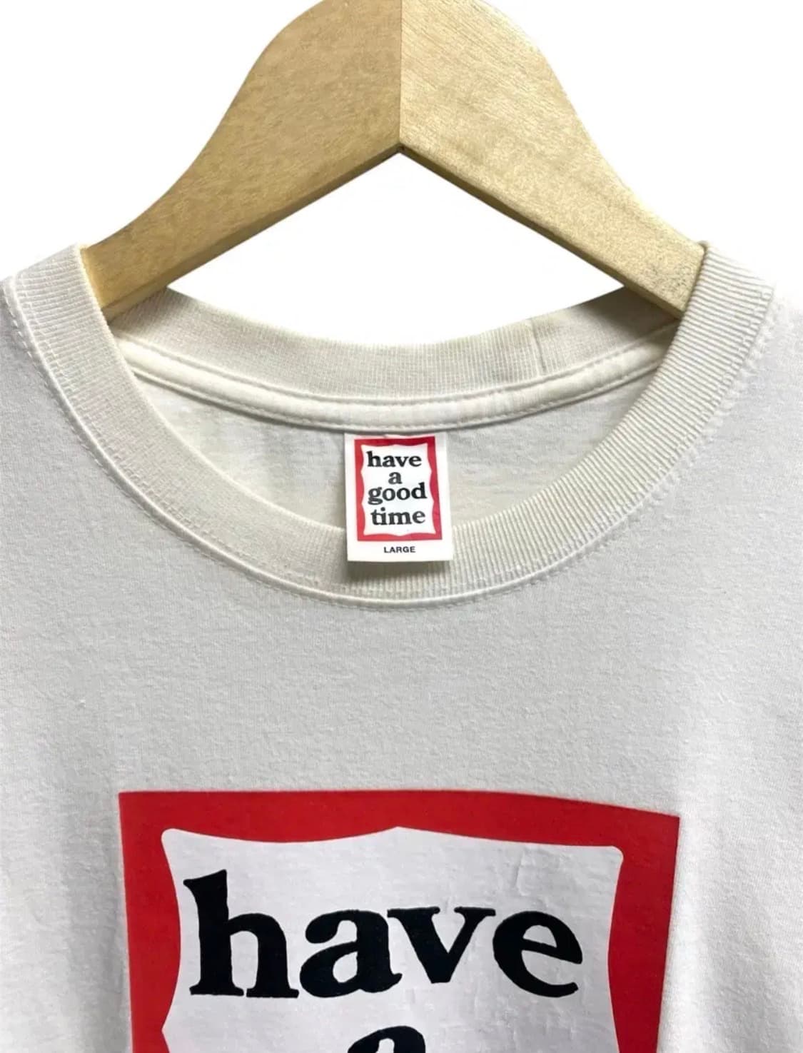햅어굿타임 박스로고 라운드 티셔츠 L 상품이미지4
