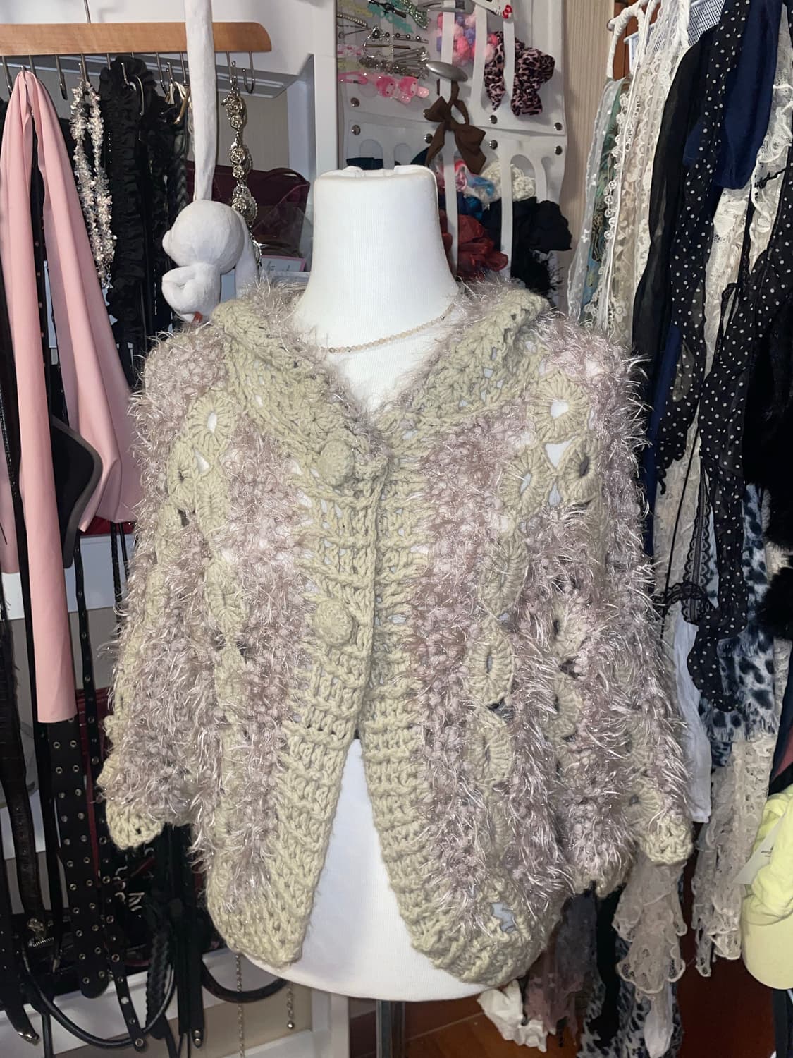 모리 뜨개 후드 가디건 상품이미지2