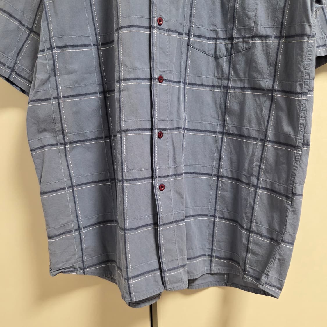 프랑스제 Lacoste 반팔 체크 셔츠 XL-2XL(110) 상품이미지4