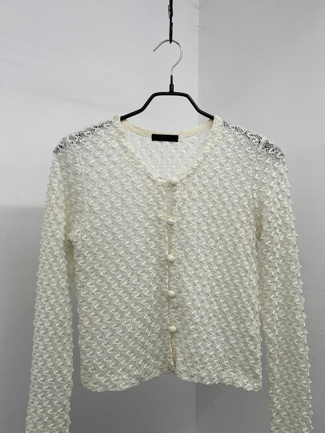 크림 짜임 버튼 가디건 상품이미지5
