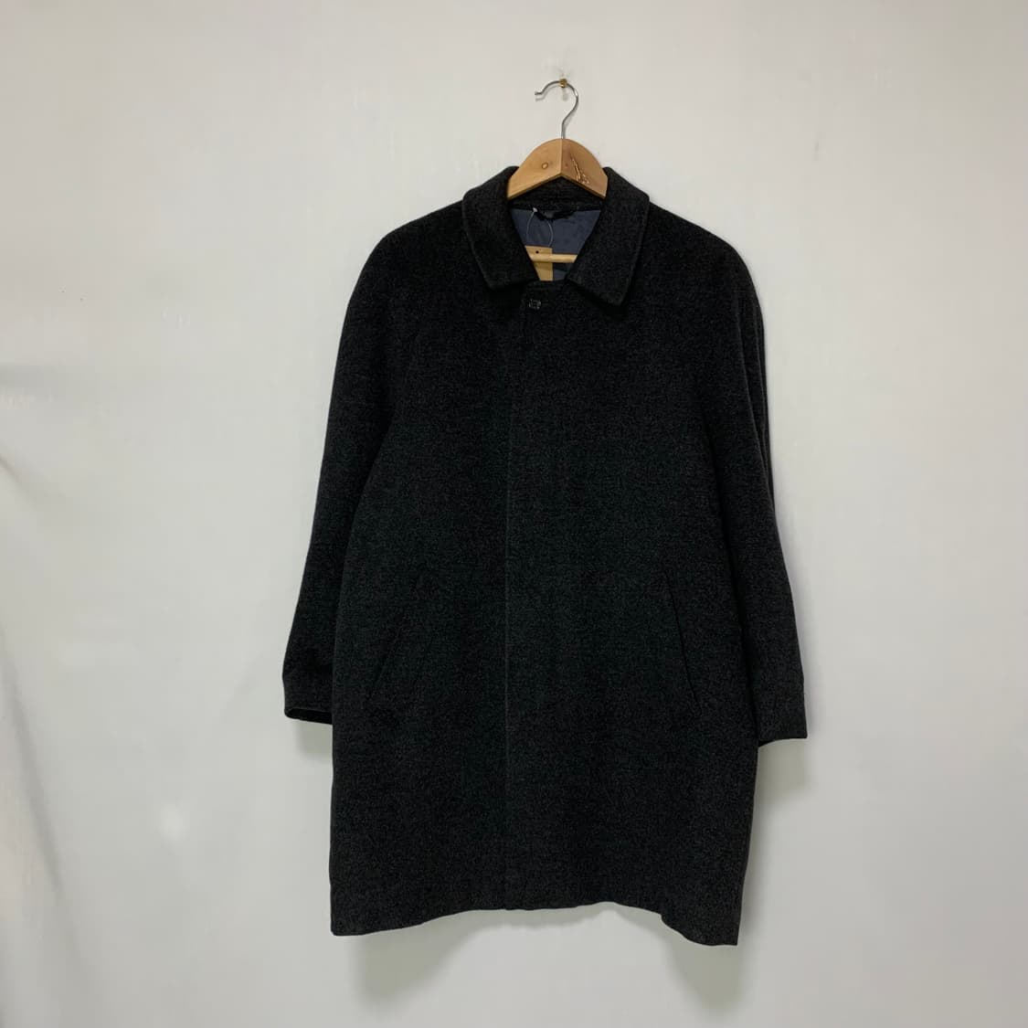 빈티지 캐시미어 100% 킨록 앤더슨 하프코트 차콜 M 상품이미지1