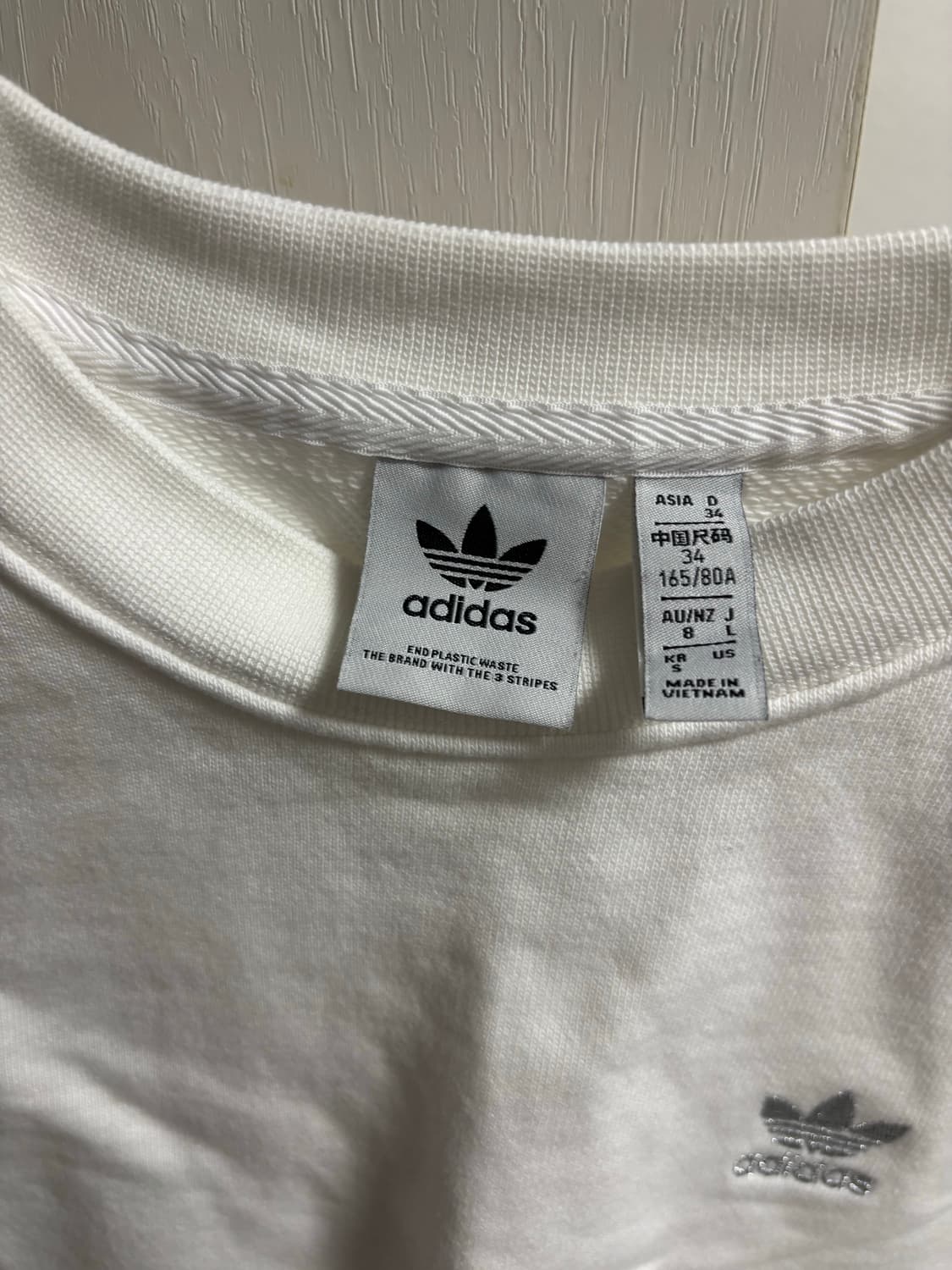 아디다스 여성 크롭 맨투맨 화이트 상품이미지6