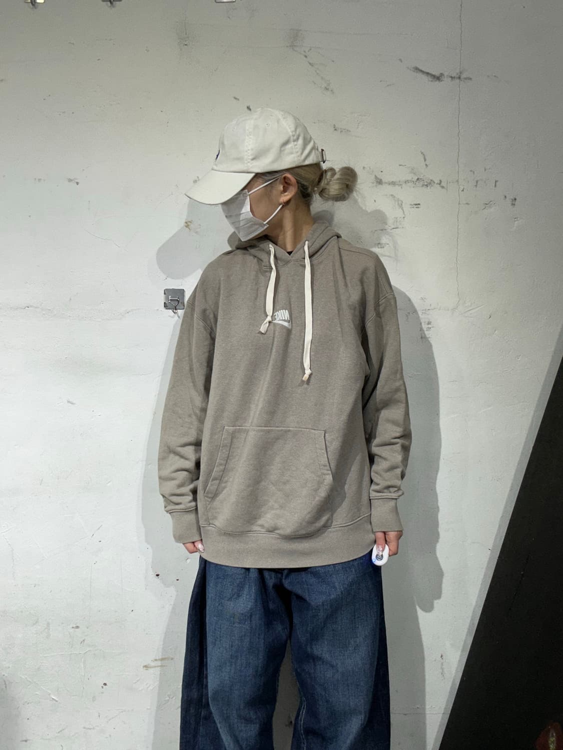 나이키 브라운 화이트 미드 스우시 올드스쿨 오버핏 후드티 M 상품이미지2