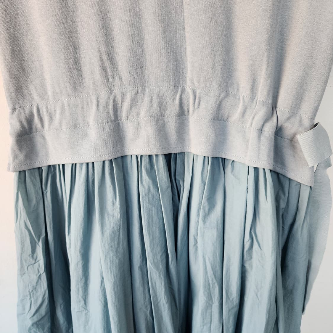 지컷 하늘색 롱 원피스 반팔형 상품이미지3