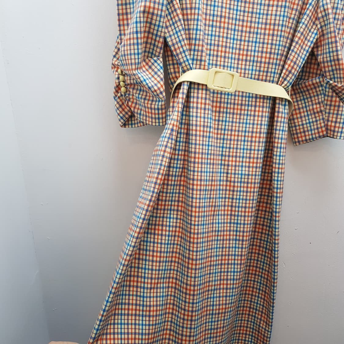 잇미샤 체크 롱 원피스 밸트 세트  상품이미지4