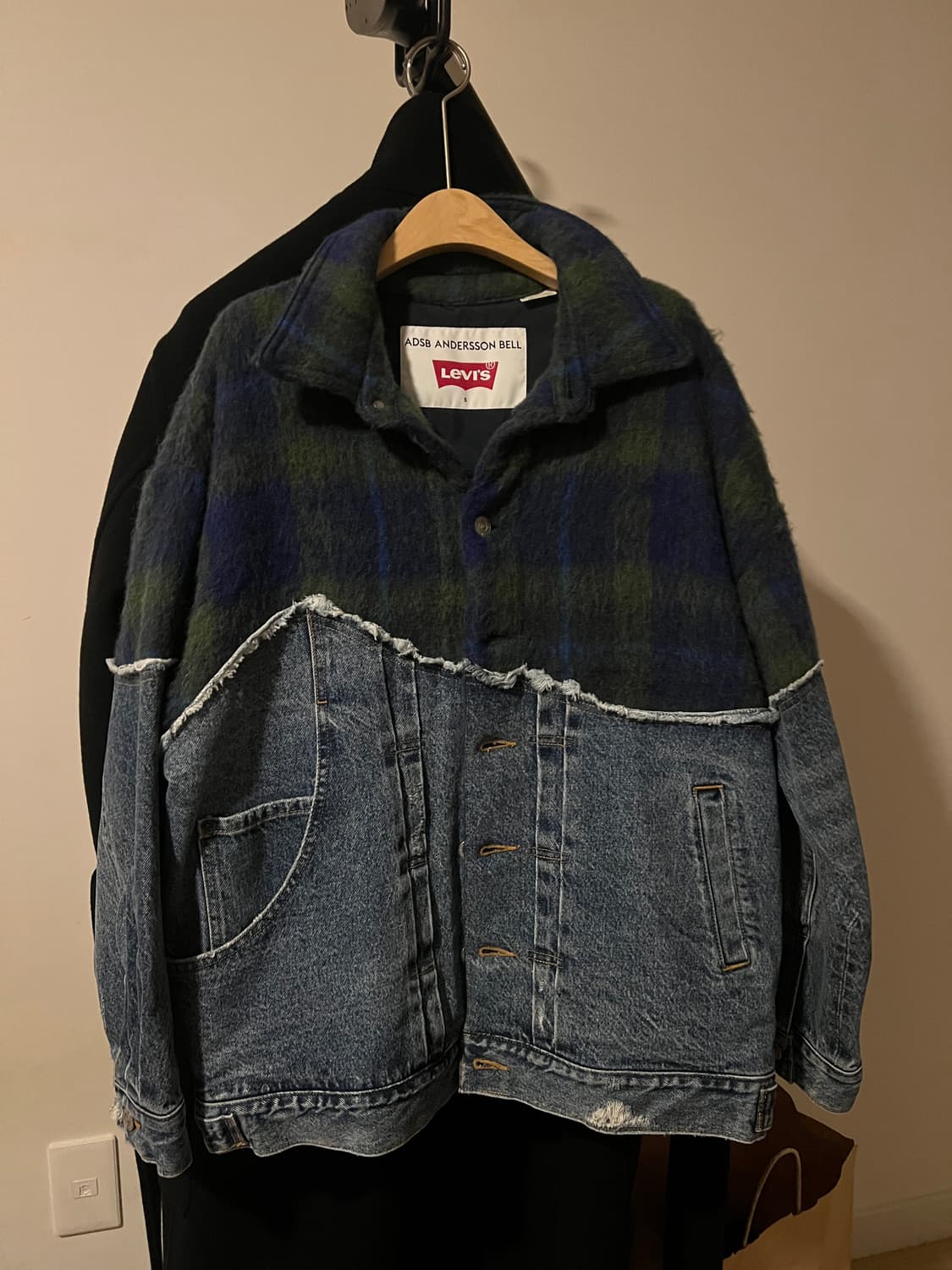 앤더슨벨 리바이스 콜라보 데님 체크 자켓 (S) 상품이미지1