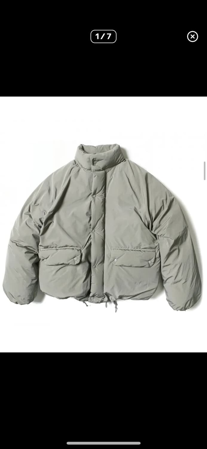 토마스모어 시티 숏 다운 -카키 그레이 M 구해요 상품이미지1