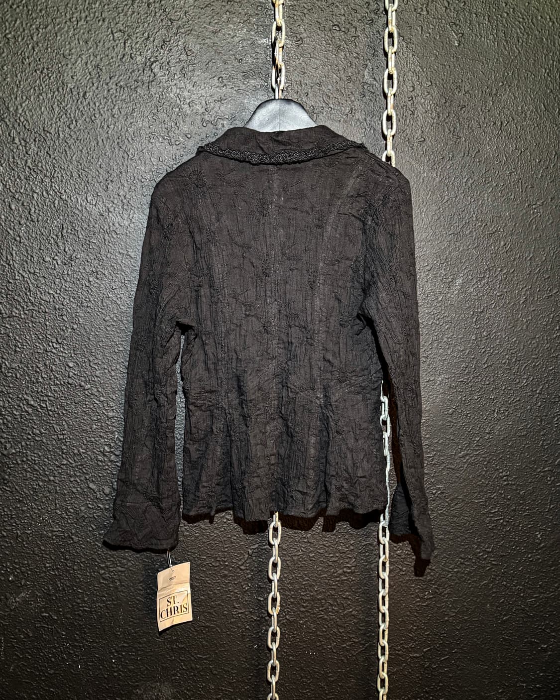Black Lace-edged Shirt Jacket 상품이미지6