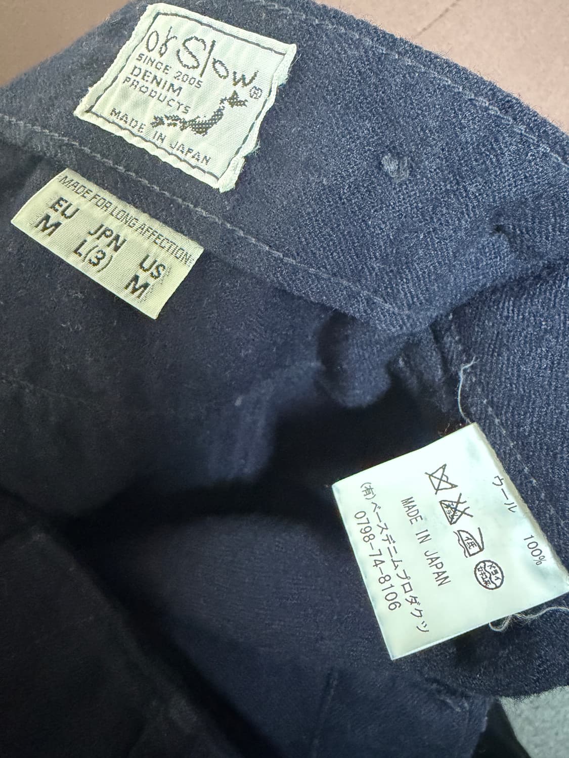 오어슬로우 퍼티그팬츠 울100  네이비 3사이즈 상품이미지3