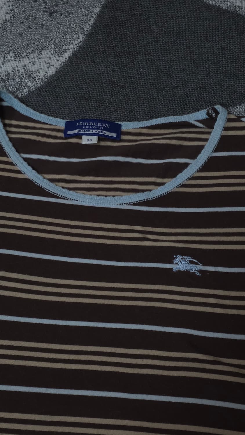 버버리 블루라벨 레이스 포인트 스트라이프 반팔 티셔츠 상품이미지3