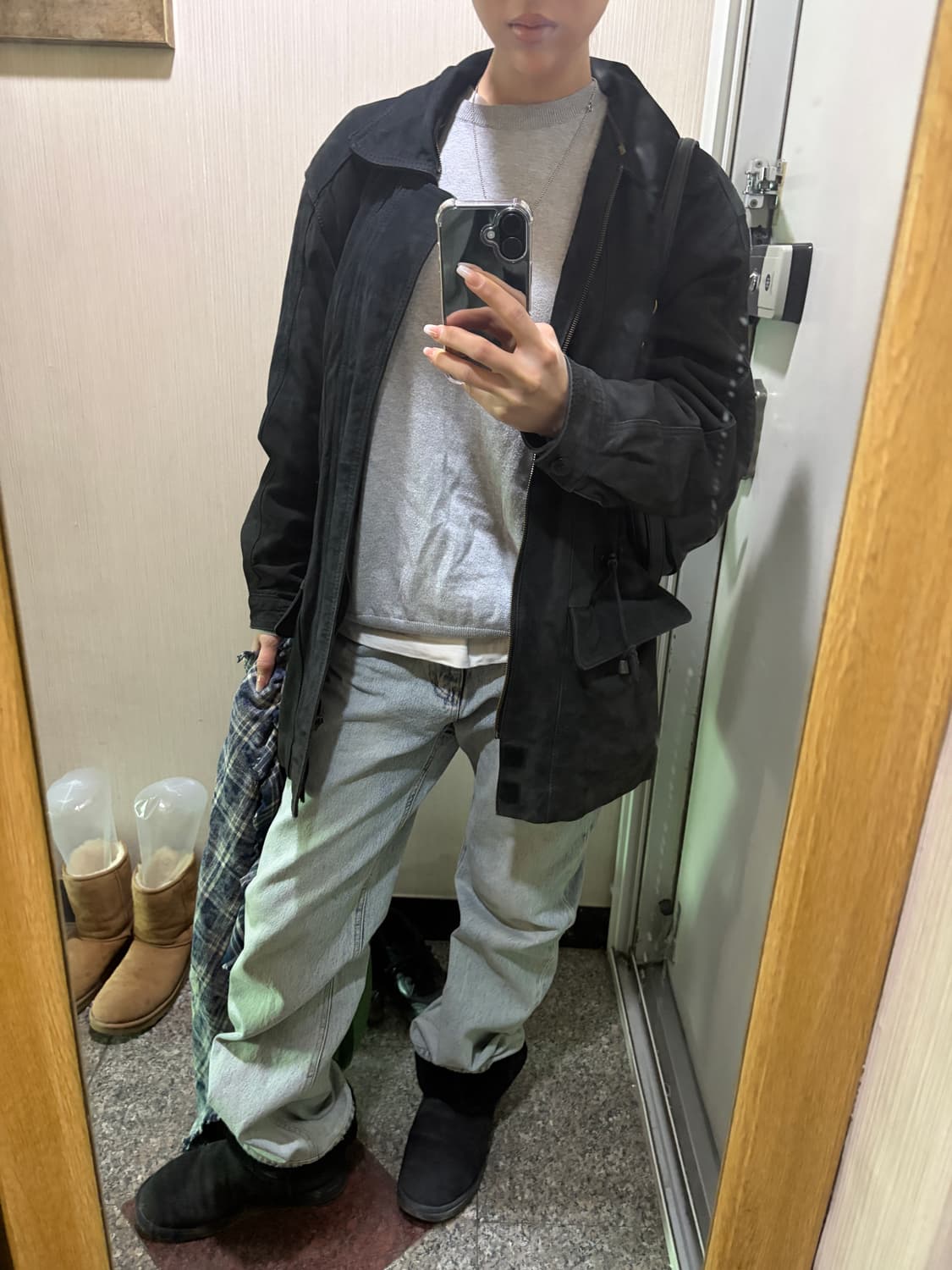 Jinnipick 90s suede leather jumper 상품이미지2