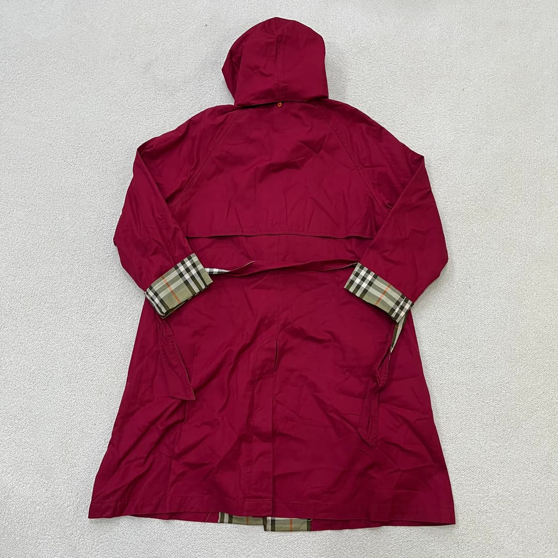 실측확인 고급 체크 트렌치코트 0402M 상품이미지4