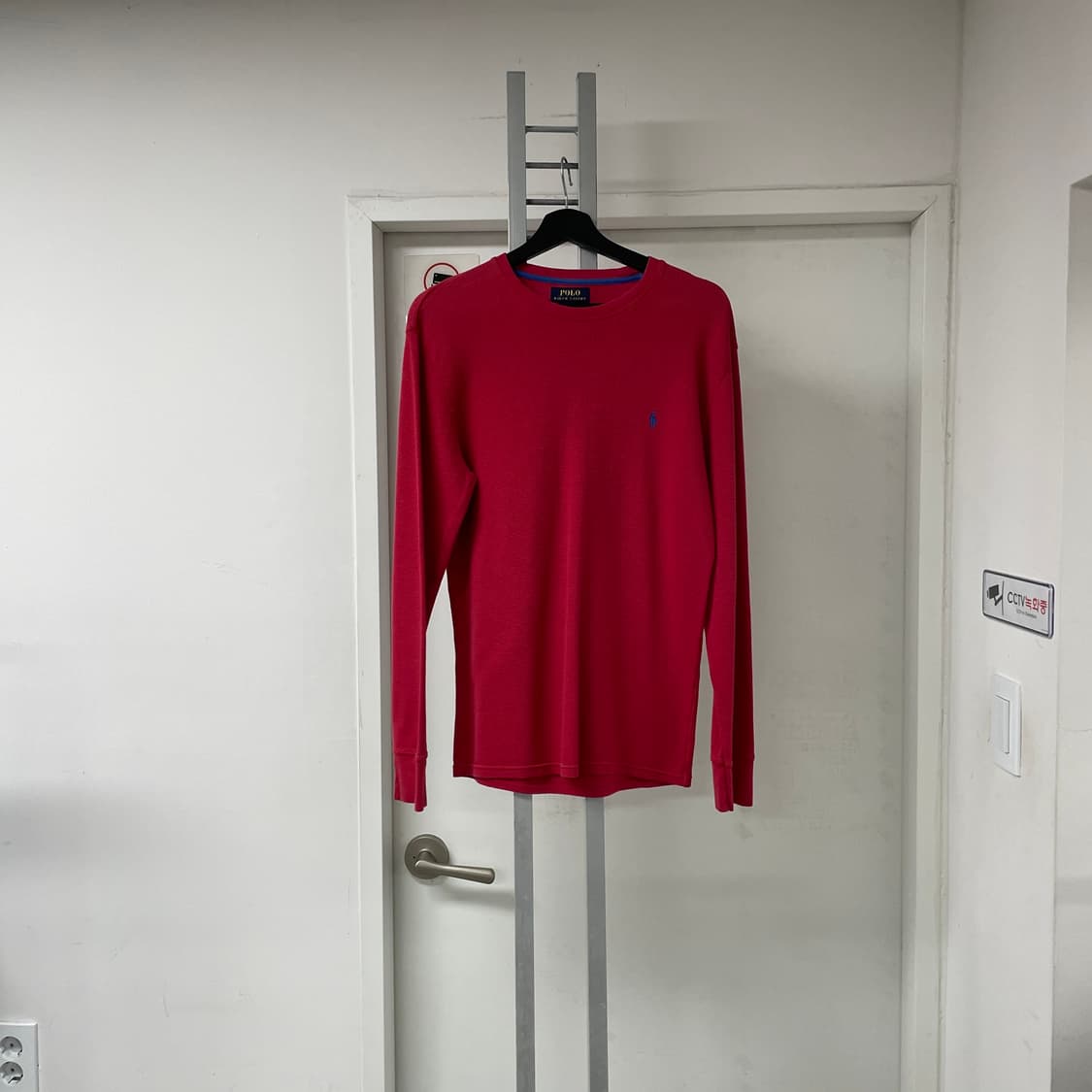 폴로 랄프로렌 와플 긴팔 티셔츠 레드 S 상품이미지1