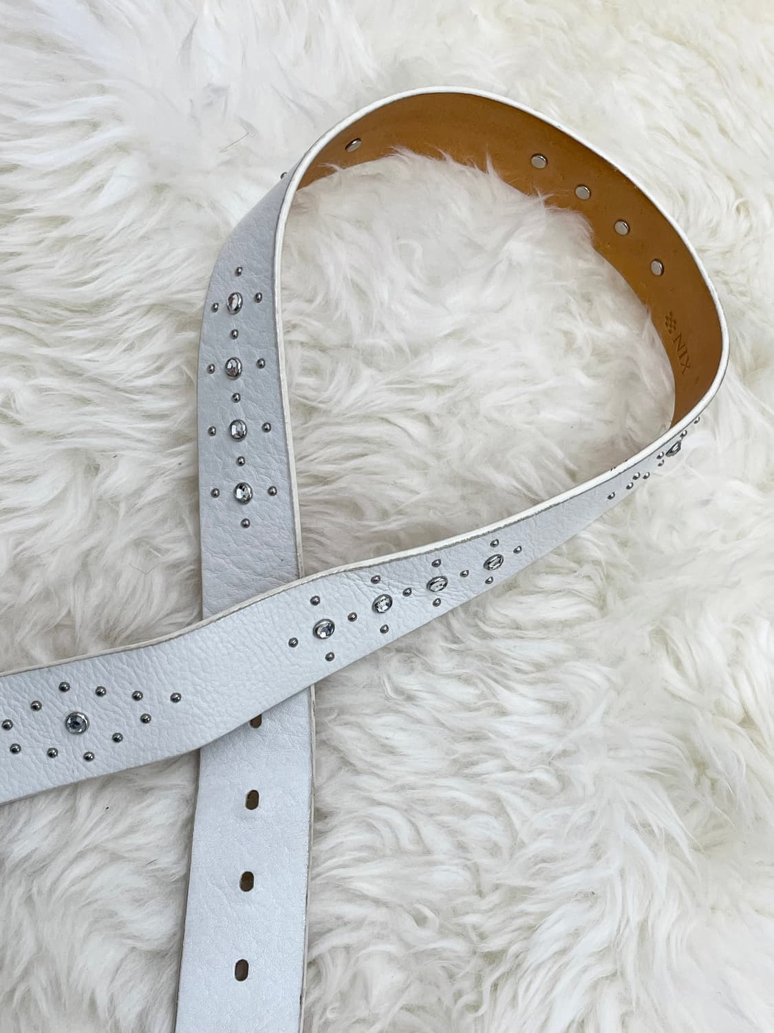 화이트페어리 리얼레더 큐빅 버클 벨트 상품이미지5